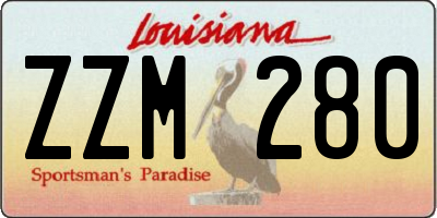 LA license plate ZZM280