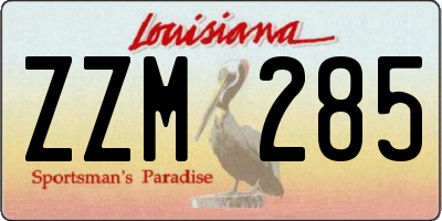 LA license plate ZZM285