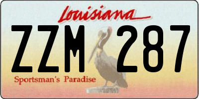 LA license plate ZZM287