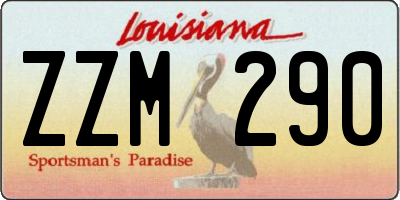LA license plate ZZM290
