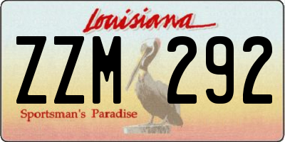 LA license plate ZZM292