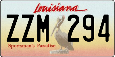 LA license plate ZZM294