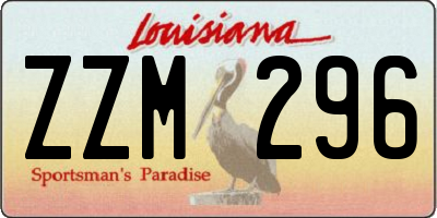 LA license plate ZZM296
