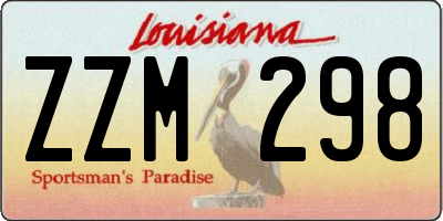 LA license plate ZZM298