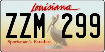 LA license plate ZZM299