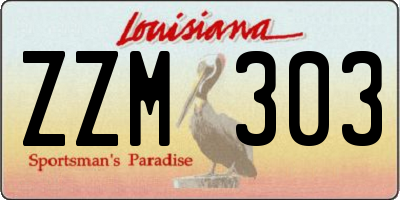 LA license plate ZZM303