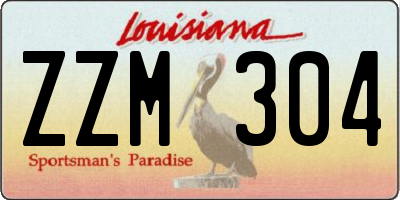 LA license plate ZZM304