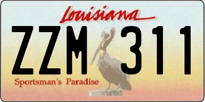 LA license plate ZZM311