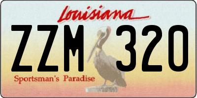 LA license plate ZZM320