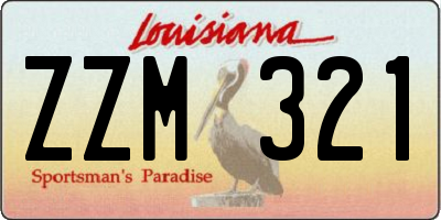 LA license plate ZZM321