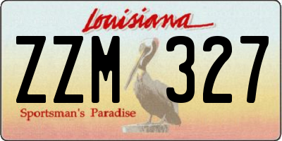 LA license plate ZZM327
