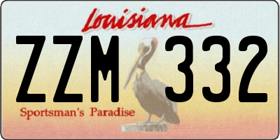 LA license plate ZZM332