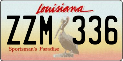 LA license plate ZZM336