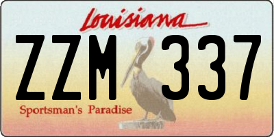 LA license plate ZZM337