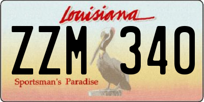 LA license plate ZZM340