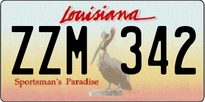 LA license plate ZZM342