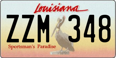 LA license plate ZZM348