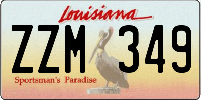 LA license plate ZZM349