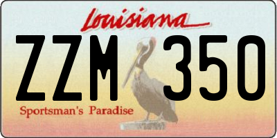 LA license plate ZZM350