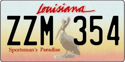 LA license plate ZZM354