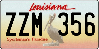 LA license plate ZZM356