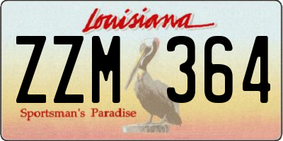 LA license plate ZZM364