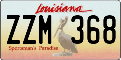 LA license plate ZZM368