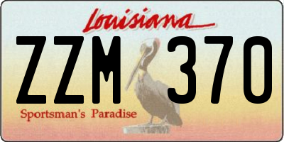 LA license plate ZZM370