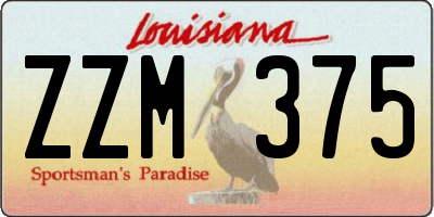 LA license plate ZZM375