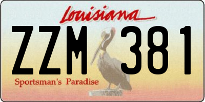 LA license plate ZZM381