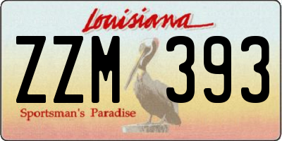 LA license plate ZZM393