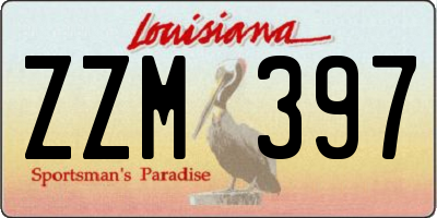 LA license plate ZZM397