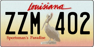 LA license plate ZZM402