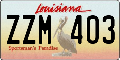 LA license plate ZZM403