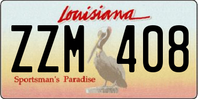 LA license plate ZZM408