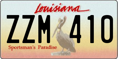 LA license plate ZZM410