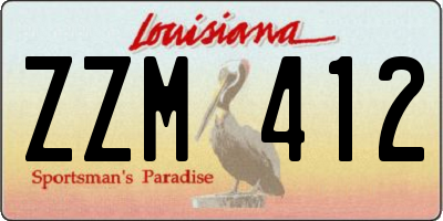 LA license plate ZZM412