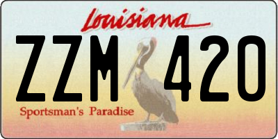 LA license plate ZZM420