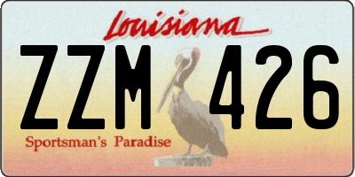 LA license plate ZZM426