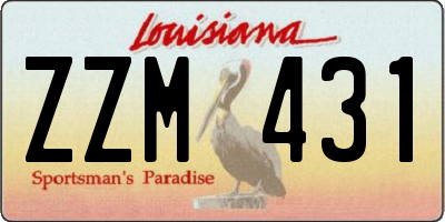 LA license plate ZZM431