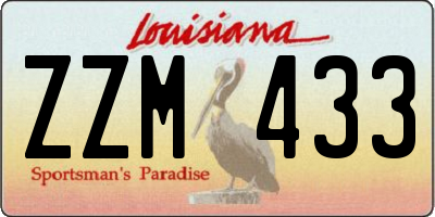 LA license plate ZZM433