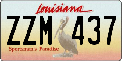 LA license plate ZZM437