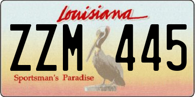 LA license plate ZZM445