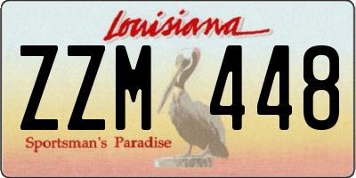 LA license plate ZZM448