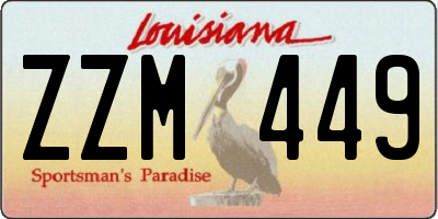 LA license plate ZZM449