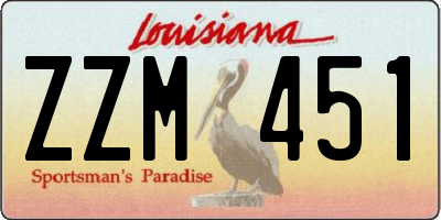 LA license plate ZZM451