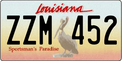 LA license plate ZZM452