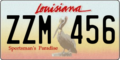 LA license plate ZZM456