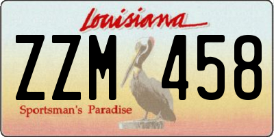 LA license plate ZZM458