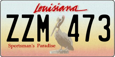 LA license plate ZZM473